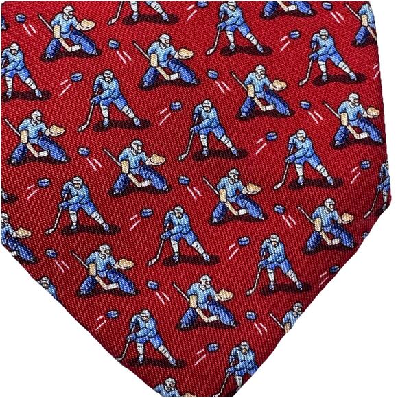 VINEYARD VINES HOCKEY PRINT MENS SILK TIE 3.5 x 61 in. EUC - Picture 2 of 4